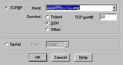Connect to remote host