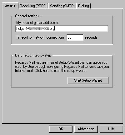 Setting up Pegasus Mail