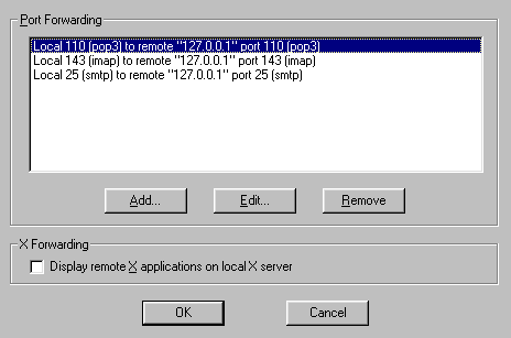 Port forwarding setup